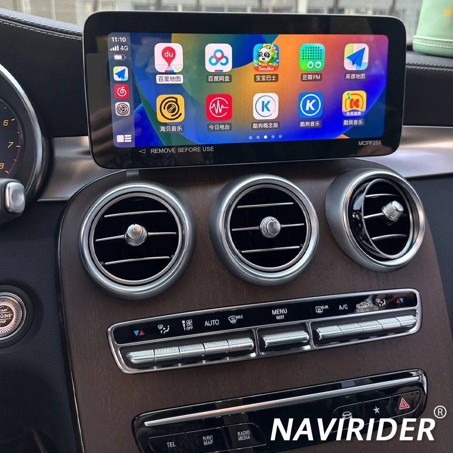 Navi 12.3inch Android 14 Qled Screen For Mercedes Benz C Class GLC W205 NTG 5.5 2019-2020 Carplay Multimedia Video Player Stereo