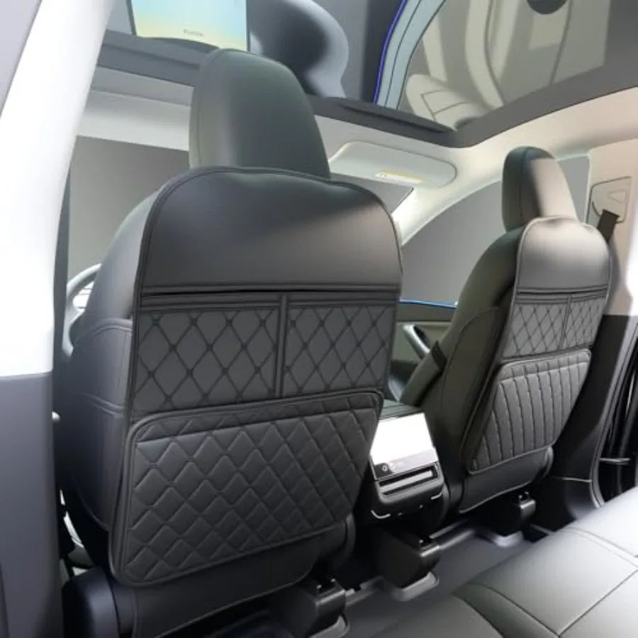 

2 Pack Kick Mats Back Seat Protector Seat Back Protector for Feet Car Seat with Car Back Seat Organizer, Seat Back Protector Co