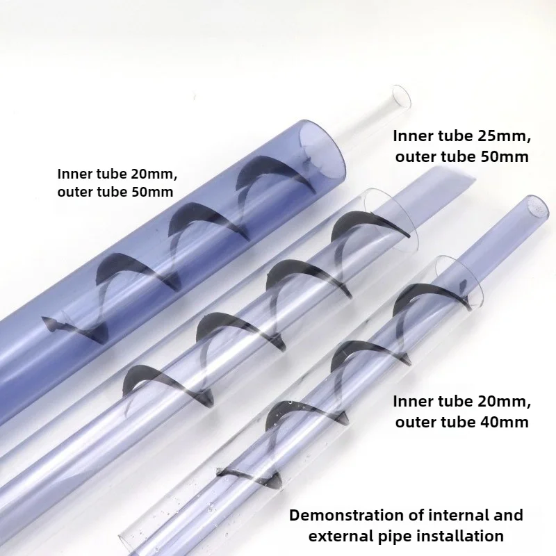 PVC Aquarium Noise Reduction Strip Bottom Filter Drain Pipe Silen Spiral Design Eliminates Water Flow Sound Noise Reducer