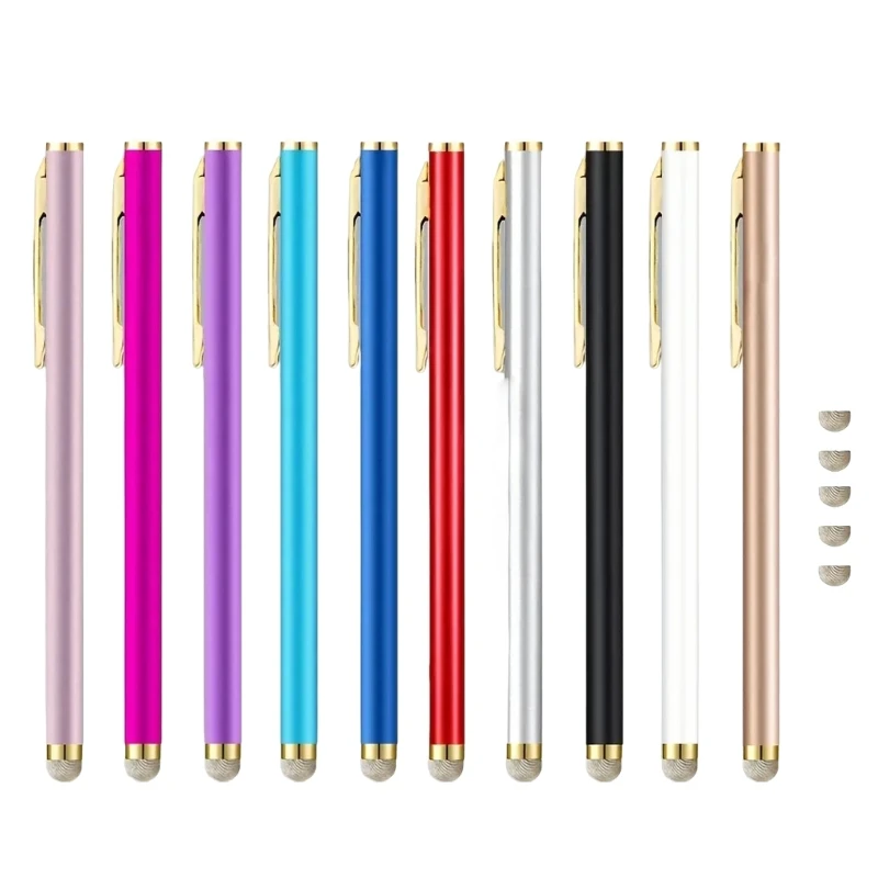 W91A Conductive Fabric Tip Styluses Pen Responsive Touch Pen For Androids Devices Slimly Metal Body Comfortable Grip