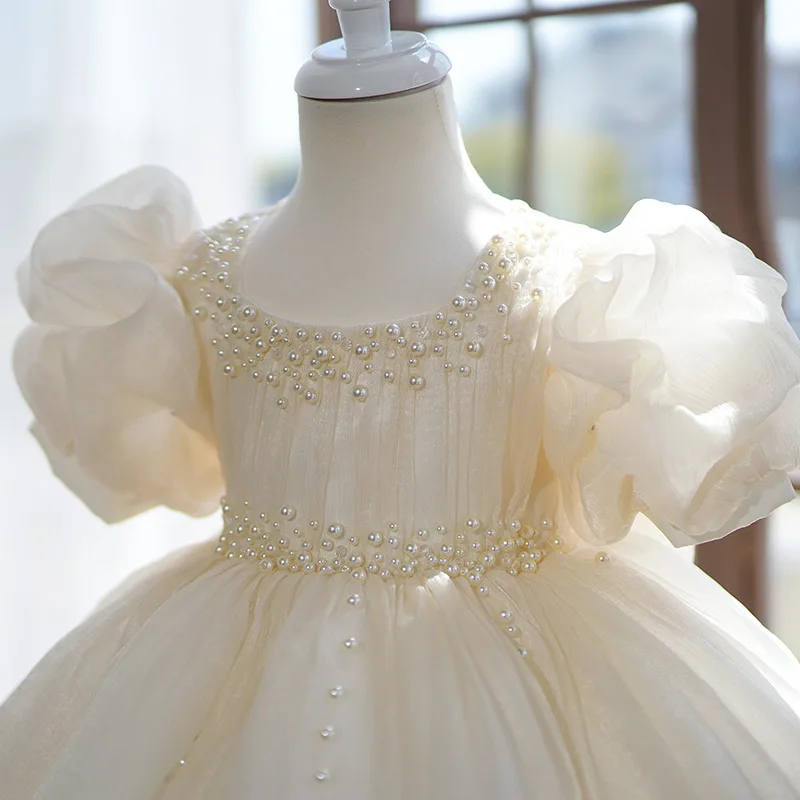 

Детское платье принцессы на день рождения, первый день рождения, платье для выступления на фортепиано, платье для девочек, легкая роскошная ниша, высококачественное