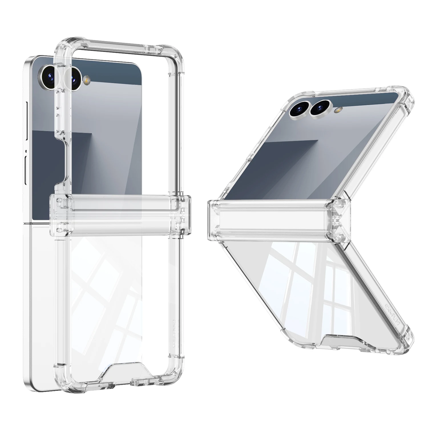 For Samsung Galaxy Z Flip 8 Case Colorful Transparent Silicone Fold Hinge Four Corner Anti Drop Protection Hard Cover Accessory