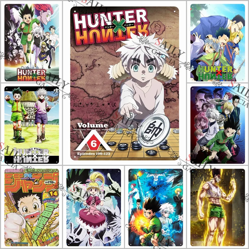 Hunter X Hunter Metal Print Plates Classic Japanese Anime Pub Bar Sign Wall Decor Tin Sign Posters Nursery Cartoon Metal Plaques