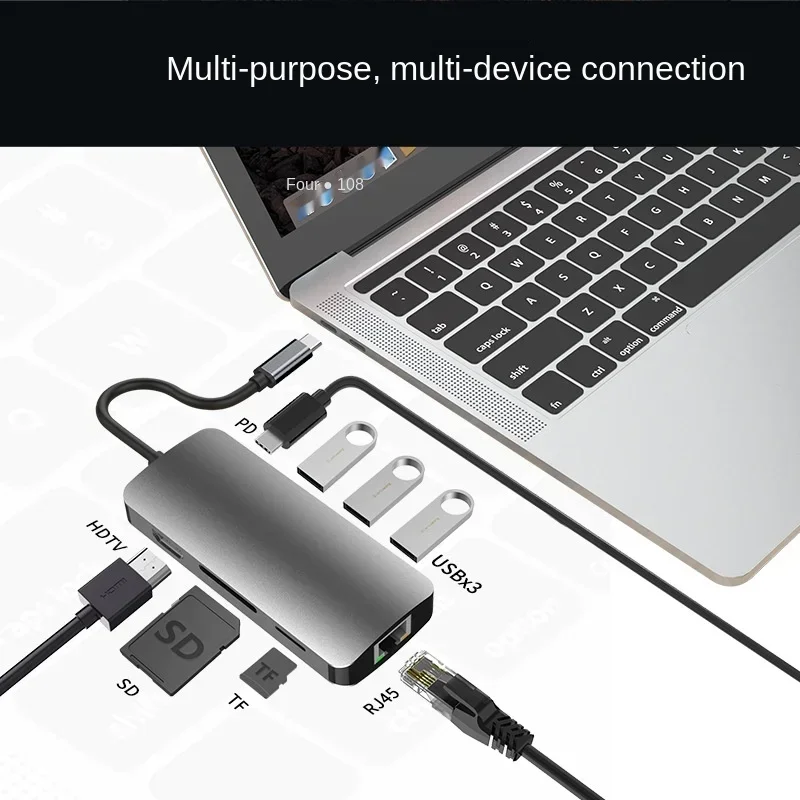 4K Thunderbolt 3 USB C Hub with Hub 3.0 TF SD Reader Slot PD Adapter To USB 3.1 Type - C Hub for MacBook Pro/Air 2020