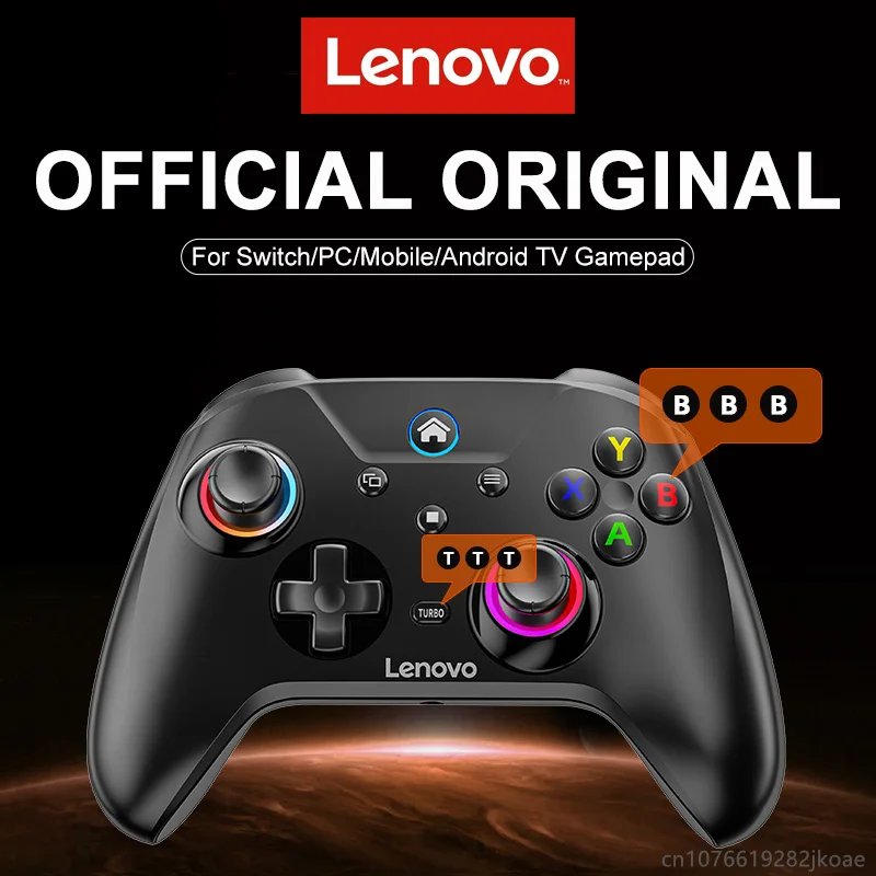 New Lenovo S02 Six Axis Gyroscope Dual Vibration Wireless Bluetooth Gamepad For Nintendo Switch TV PC Joystick Controller 600mAh