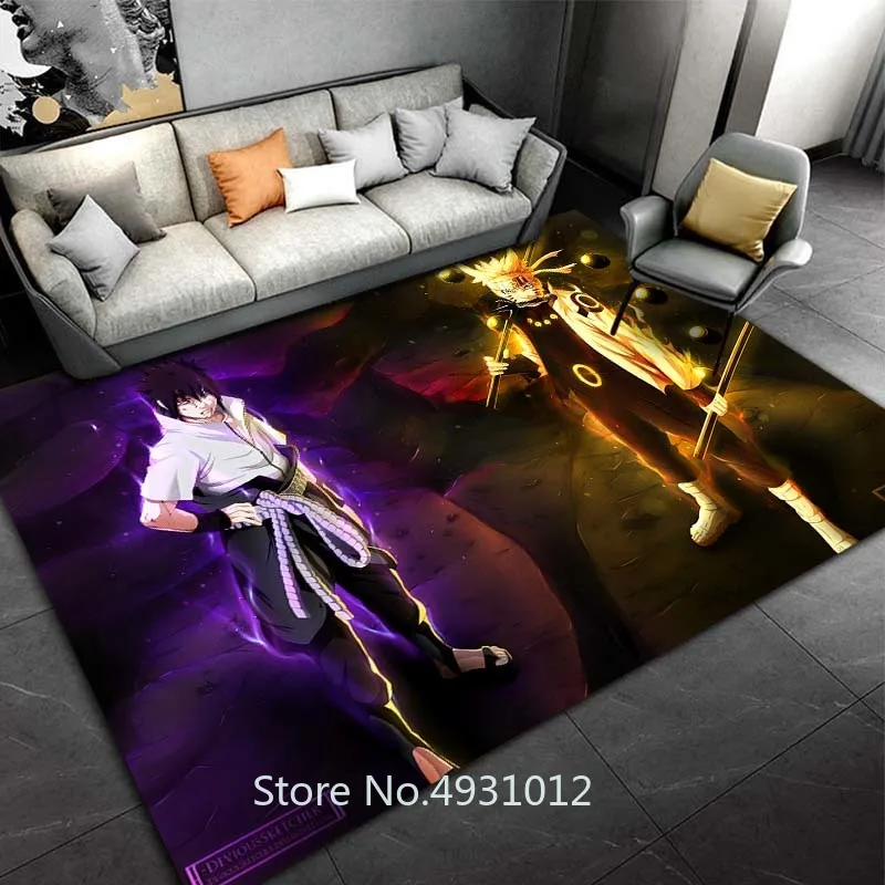 Popular Anime Japan Ninja Uzumaki Uchiha Naruto Rug Bedroom Living Room Kids Boys Gift Non-slip Floor Mats Game Climbing Carpets