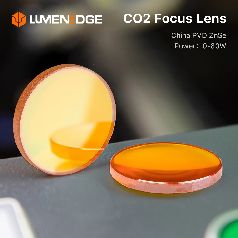 LUMENEDGE China PVD ZnSe CO2 Laser Focus Lens Dia.12 18 19 20mm FL38.1 50.8 63.5 76.2 101.6 for Laser Engraving Cutting Machine