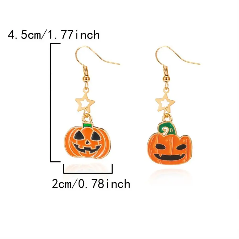 Punk Alloy Halloween Earrings Ghost Trick or Treat Pumpkin Ear Studs Jewelry Set Pendant Ghost Dangle Earrings Hipster