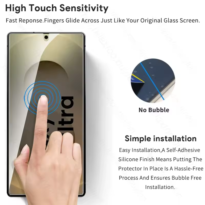 갤럭시 S25 9H 강화 유리 필름의 방폭 및 HD 기능