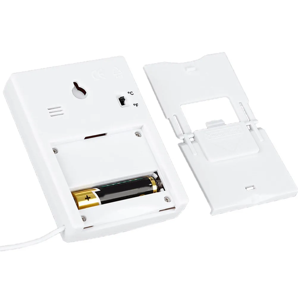 

Цифровой термометр с двумя каналами, устройство для отображения температуры внутри и снаружи помещений, настенная подставка, портативный компактный дизайн, белый цвет