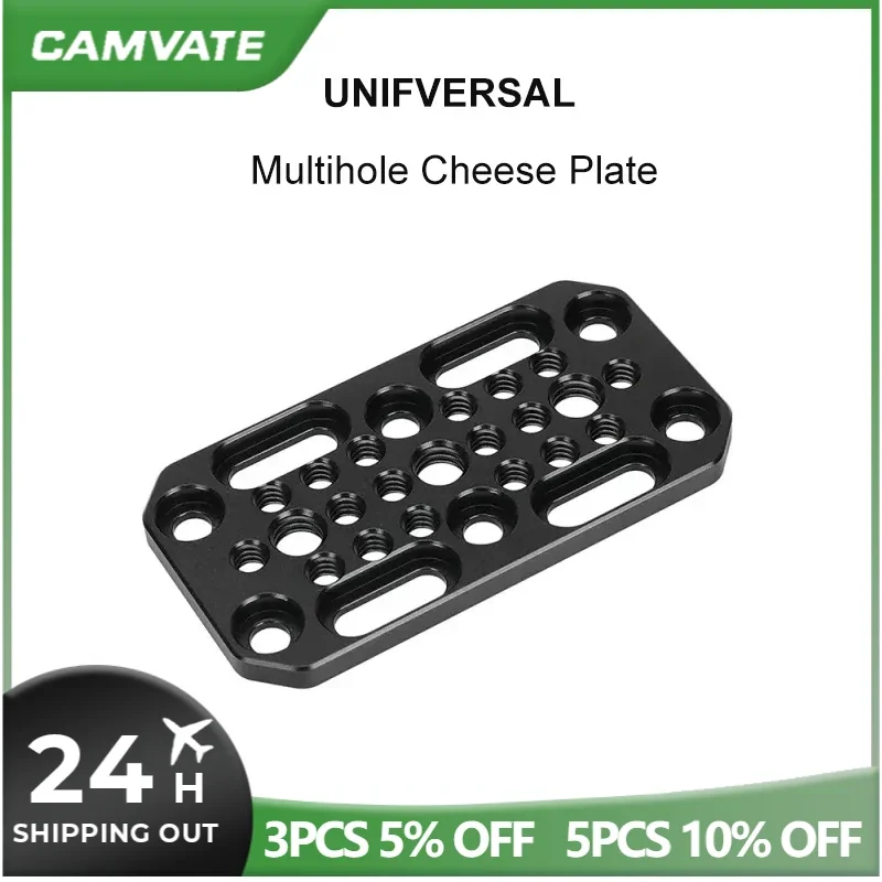 CAMVATE Versatile Cheese Plate Mounting Extension Platform With Multiple 1/4 3/8inch Thread For DLSR Camera Cage Kit Baseplate