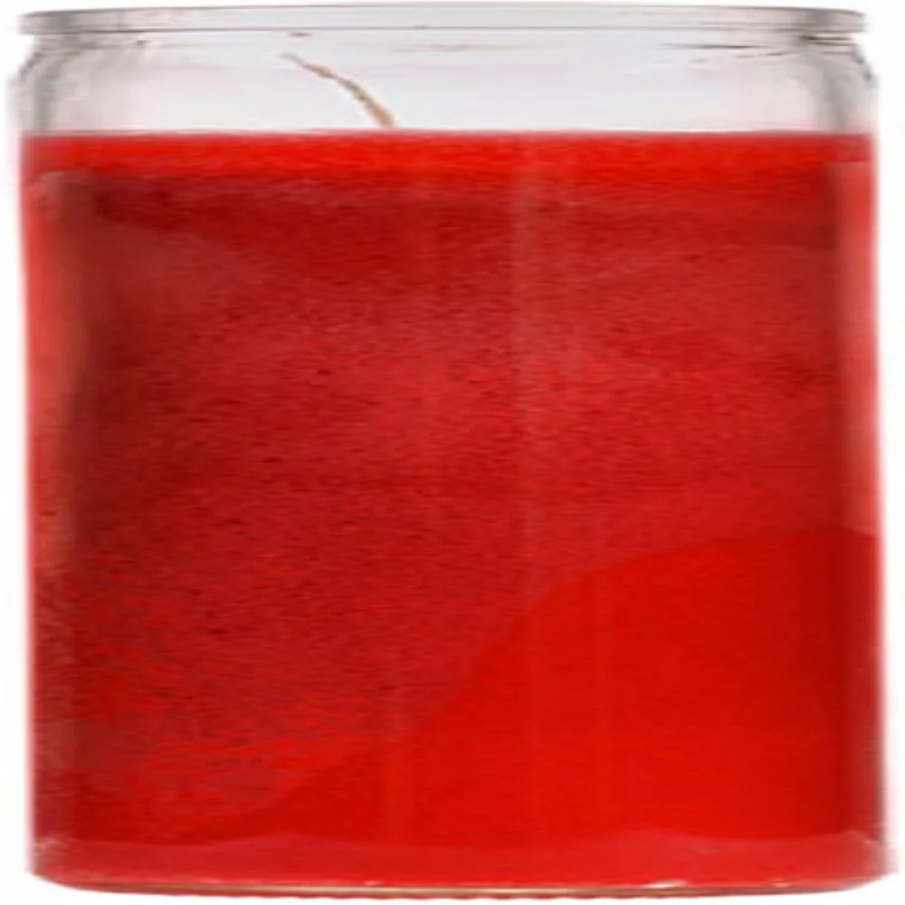 Red 7 Day Unscented 1 Color Candle in Glass
