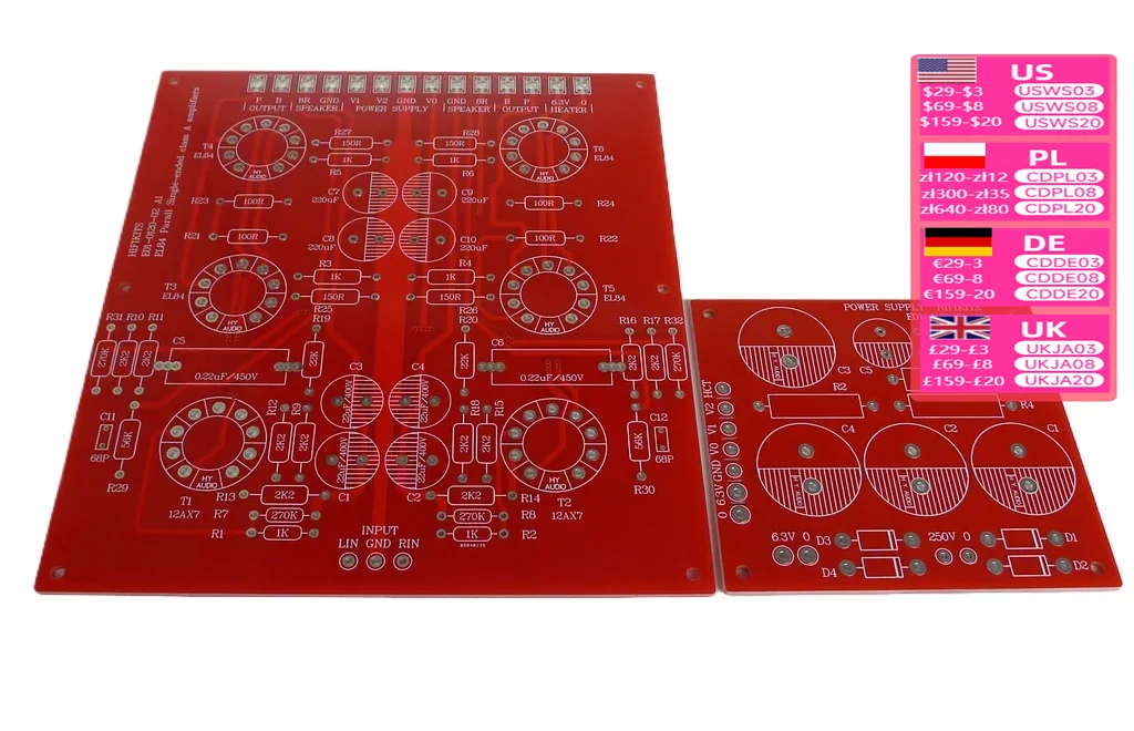 AN OTO EL84 parallel single ended back-end circuit board