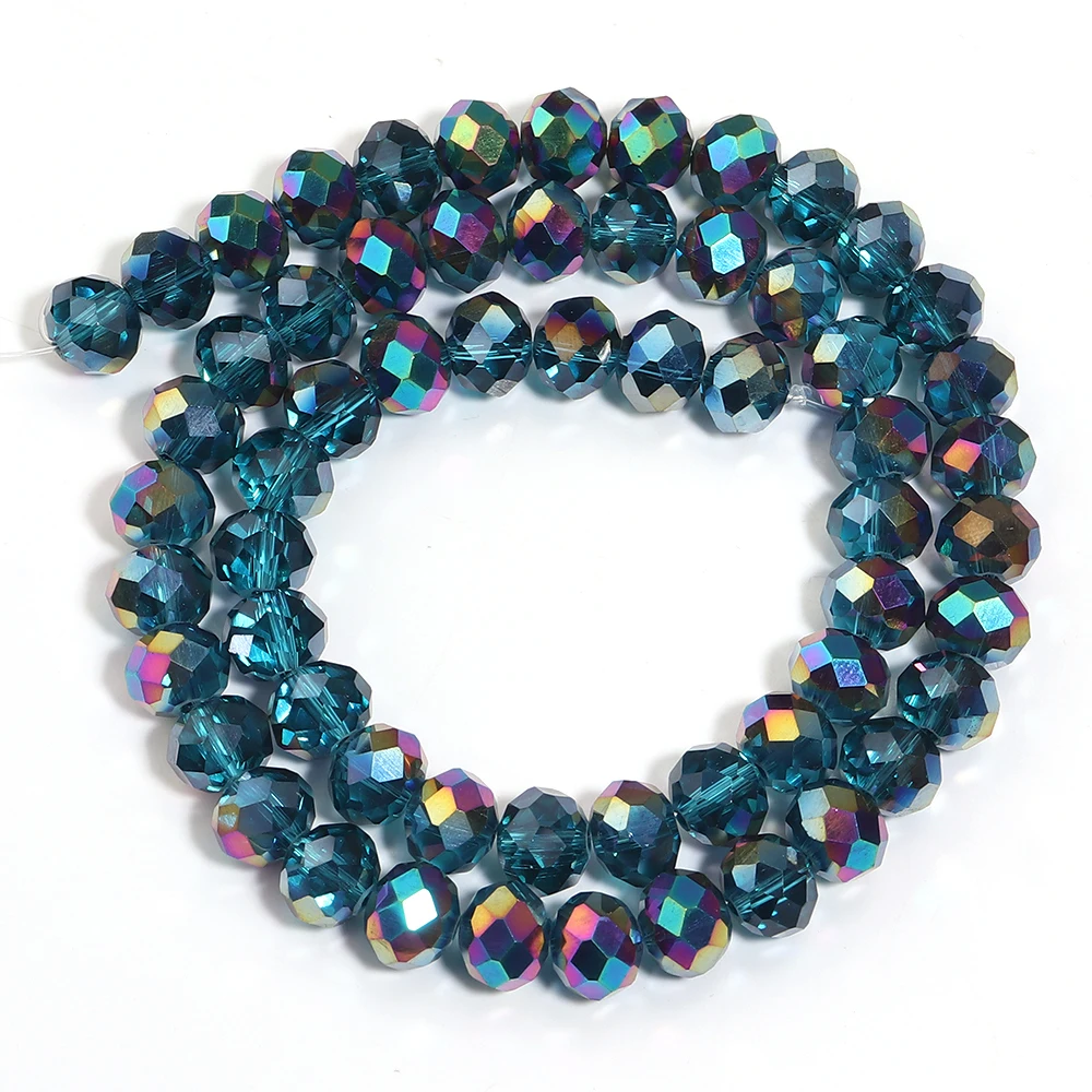 3 4 6 8 10mm Facet Kristal Kralen Pauw Blauw Glas Abacus Losse Kralen Voor DIY Sieraden Maken Armbanden ketting Accessoires