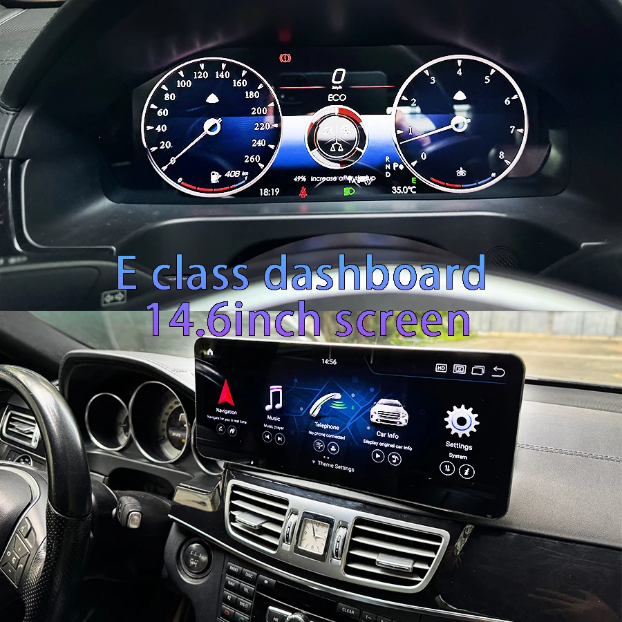 For Mercedes Benz E-Class W212 2013-2016 Speedometer LCD Digital Instrument Upgrade Smart Cluster 12.3Inch Full Screen Dashboard