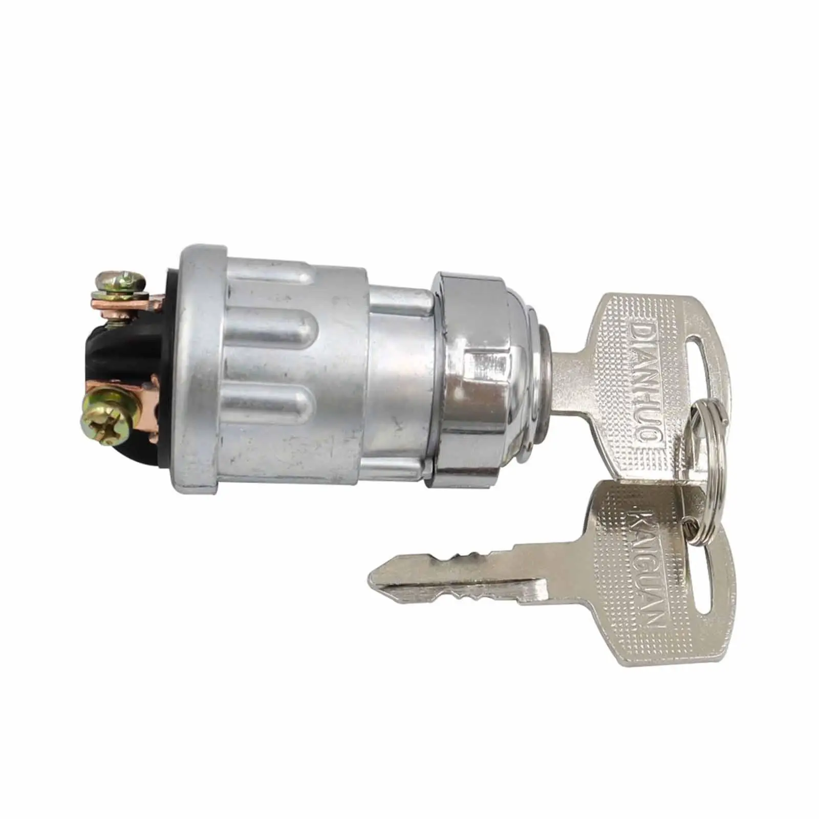 Metal Lawnmower Start Ignition Switch 3 Terminal with 2 Keys for Riding Mower Tractor Replacement Part Universal Design
