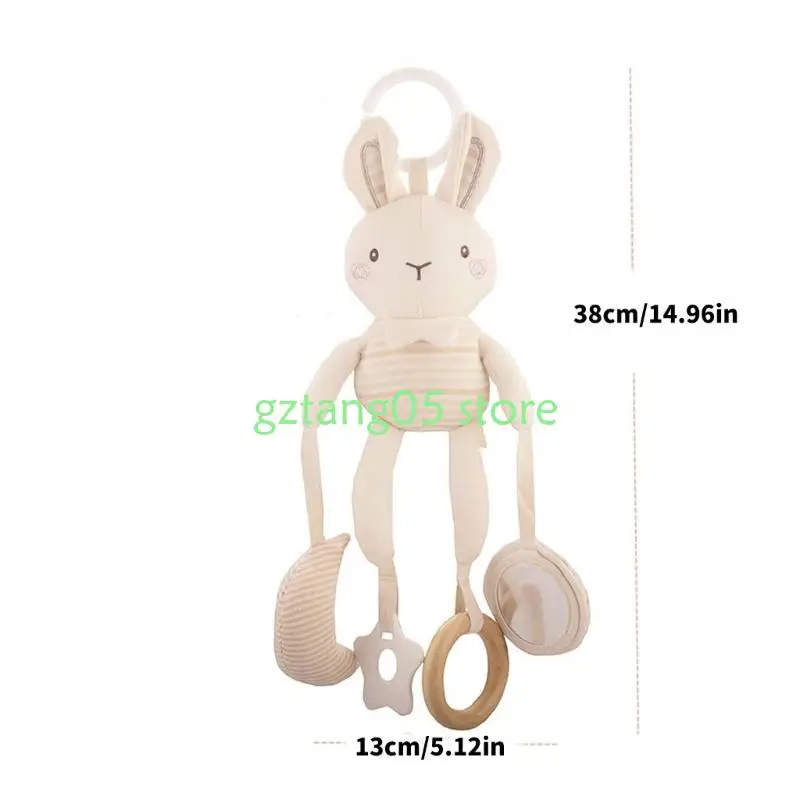 57EE أجراس يدوية على شكل حيوانات خشخيشات أجراس قطيفة ناعمة خشخيشات عربات أطفال مثبتة على ألعاب التطوير الحسي هدية لحديثي الولادة #6