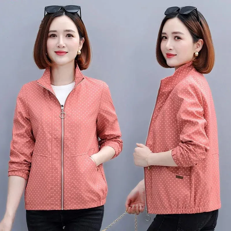 

2025 Women Leisure Large Size 4XL Lined Coat Korean Middle Aged Mother Long Sleeves Outwear Autumn Ladies Fashion Trench Jacket