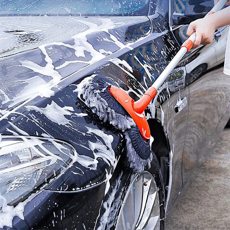 Leben Rotary Car Wash Mop, einziehbare weiche Bürste schadet dem Auto nicht, langer Griff, einziehbare Autowaschbürste, Autoreinigungswerkzeuge