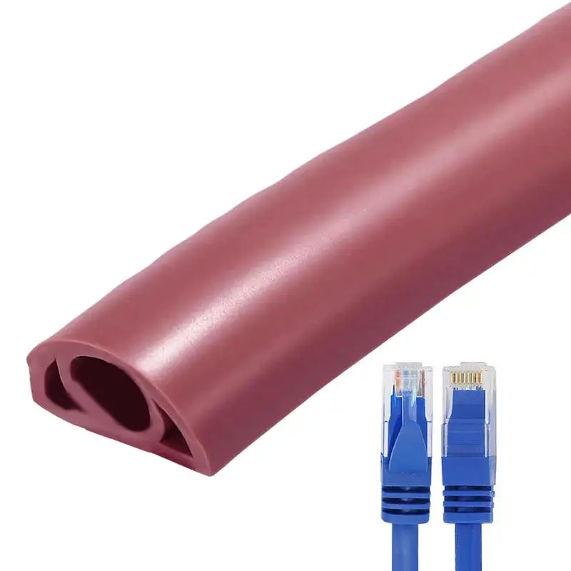 Floor Cord Cover Flame-Retardant Soft PVC Extension Cord Covers For Floor Self-Adhesive Cord Hider Floor For Household Cable