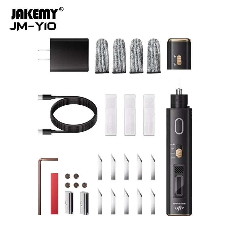 

JAKEMY JM-Y10 Ultrasonic Cutting Knife with OLED Screen LED Lighting Multi-function Glue Removal Line Cutting Polishing Pen