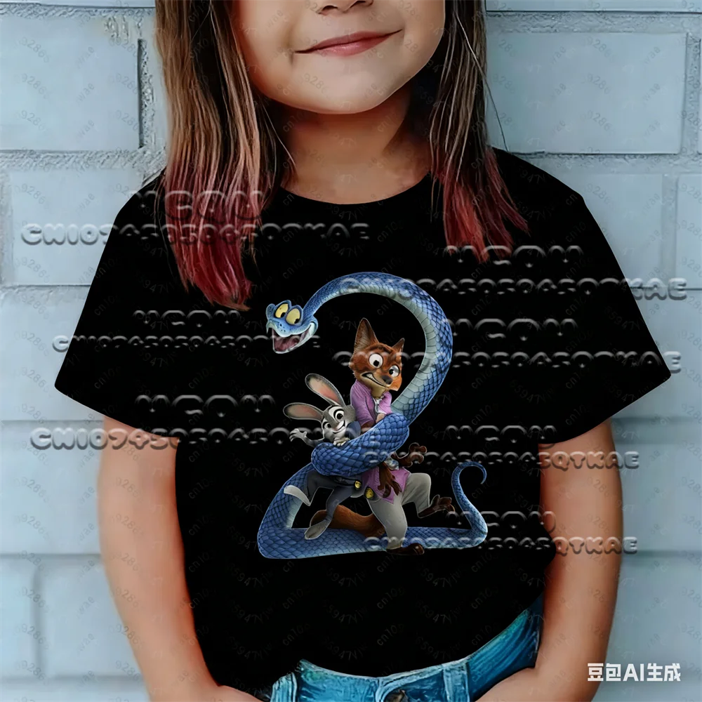حار أنيمي ديزني Zootopia 2 القطن تي شيرت البلوفرات نيك وايلد جوديث زي س الرقبة المحملة ثعبان الكرتون تأثيري حلي الرجال بلايز
