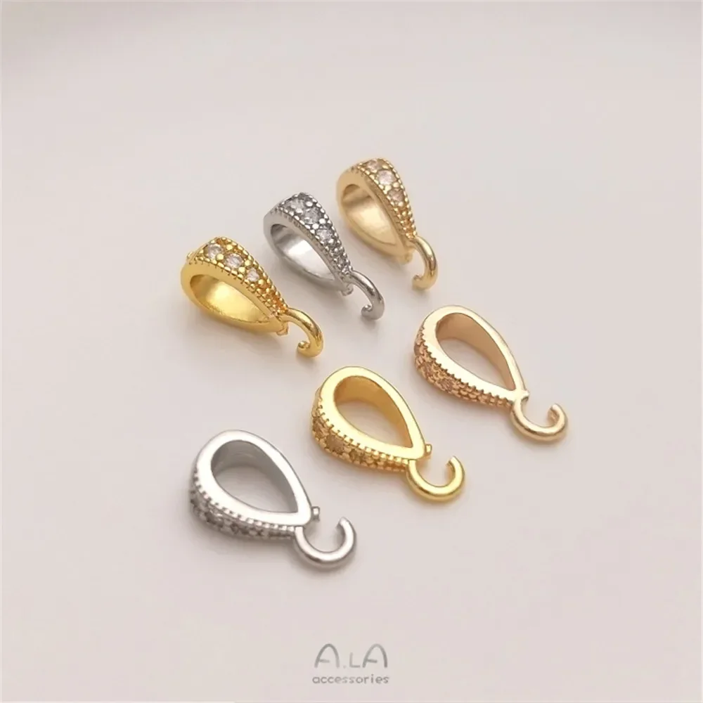 

Hanging Buckle 14K Gold Plated 18K Gold Zircon Melon Seed Buckle Diy Necklace Hanging Buckle Pendant Buckle Jewelry Accessories