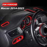 Red Edition Interior Center Console Air Vent/Dashboard/Window Lift Button/Reading Lights Cover Trim For Porsche Macan 2014-2023