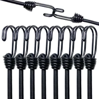 8 Uds. De cuerdas elásticas de 60cm, cuerda atada de látex de alta elasticidad, cordón para equipaje de bicicleta, cuerda elástica para acampar, ganchos dobles J, correas elásticas