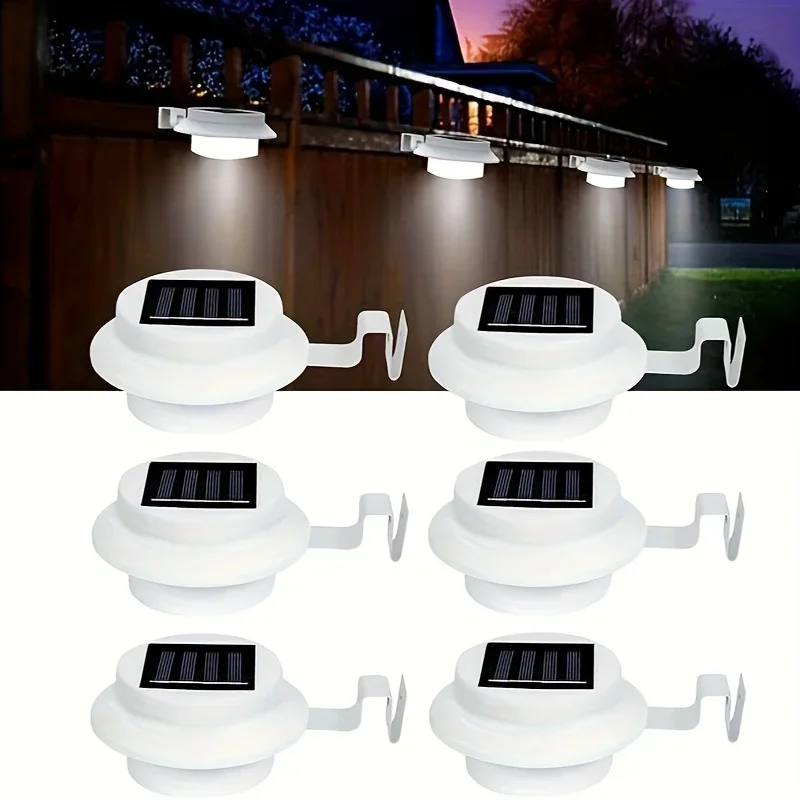 Lumière de gouttière solaire à 3 LED, lumière de clôture extérieure, barrage, mur extérieur, pont, jardin, chemin, cour, trottoir, éclairage de terrasse