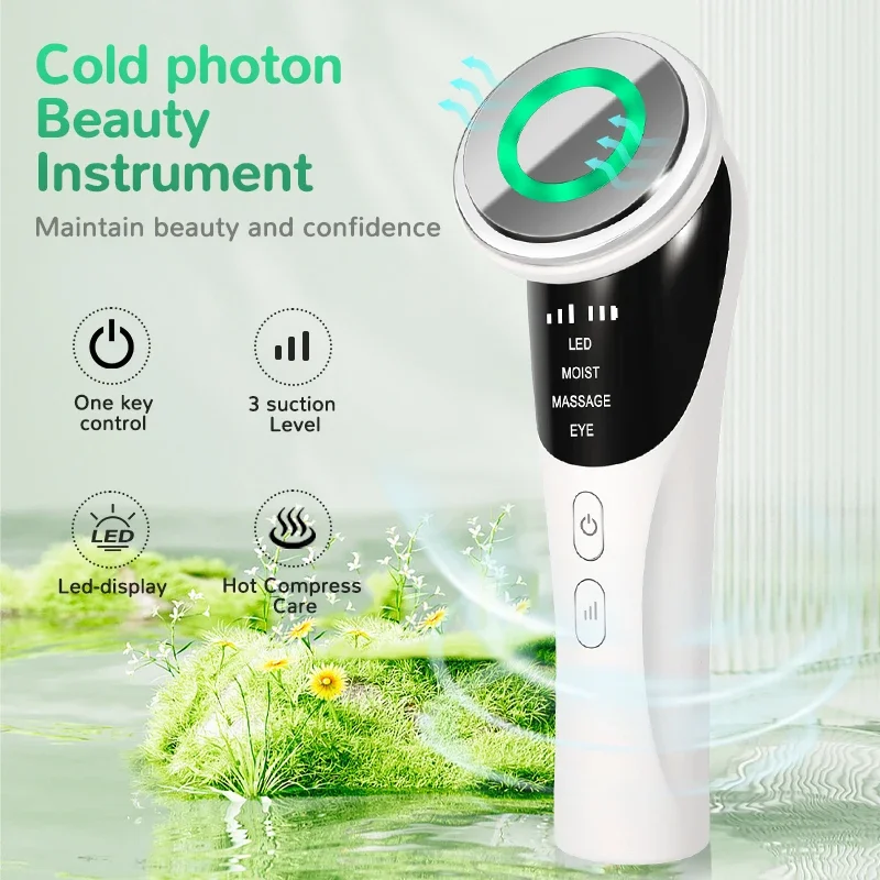 3 model face and neck massage and face beauty device LED warm skin smooth and white clean face