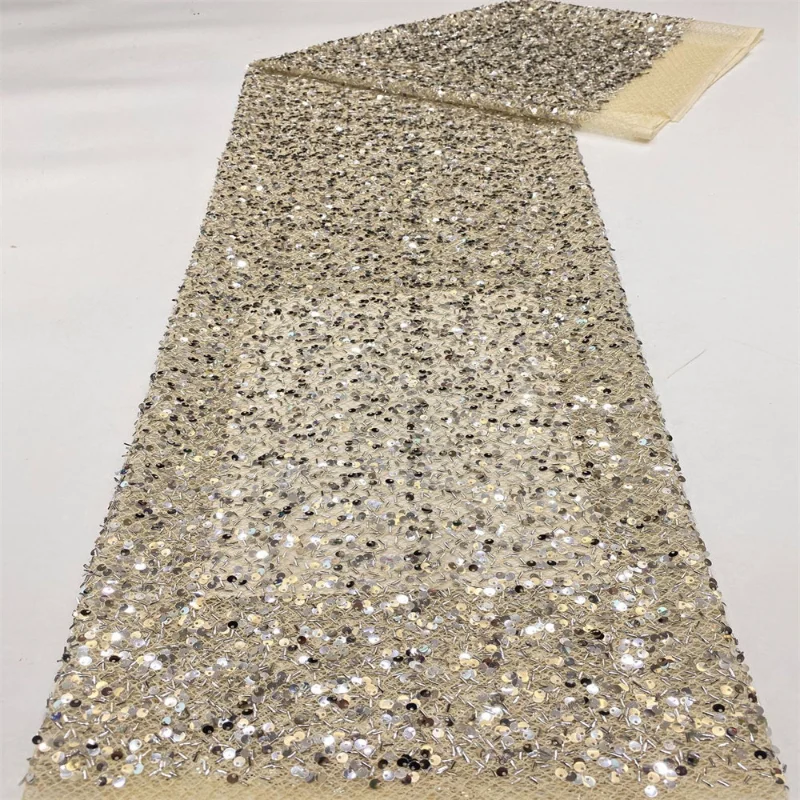 

Shell Sequin Embroidered Mesh Fabric for DIY Sewing Evening Dress Shoes Bags Clothing Fashion Material Cloth By The Yard