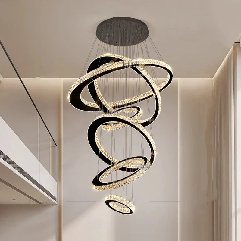 Modern Stair Chandelier Pendant Lights Indoor Lighting Ceiling Lamp Hanging Light Led Chandeliers For Living Room Indoor Lightin