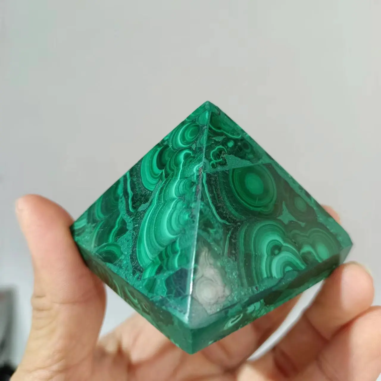 Natural Malachite Pyramid, Crystal Quartz, Energy Gemstone, Reiki Healing, Gift, Meditation Divination, Purify The Air