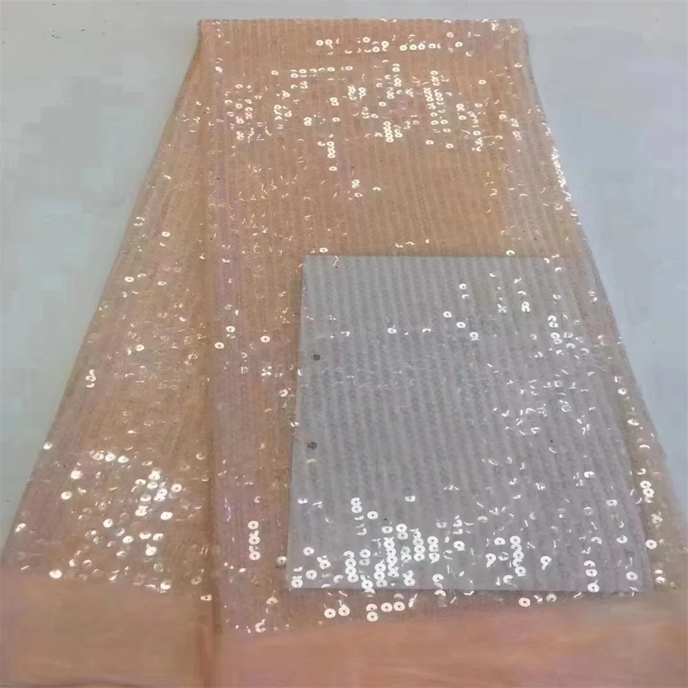 Paillettes tessuto di pizzo africano 2023 tessuto di lacci da sposa nigeriano ricamato tessuti di pizzo di Tulle francese di alta qualità cucito ST1101