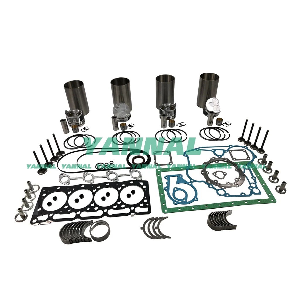 Kit de reconstrucción de revisión con revestimiento para motor Kubota V1505 V1505-E B3200HSD B3300S Tractor