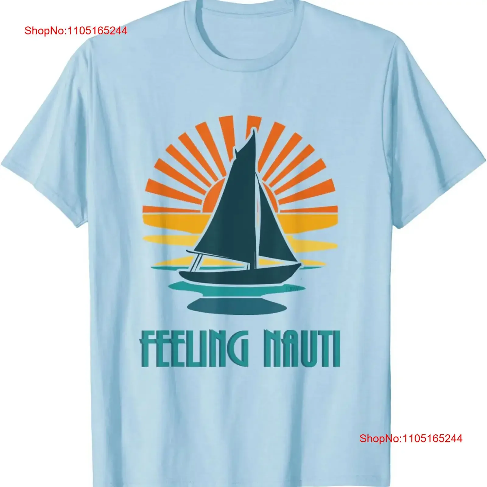 الشعور Nauti القوارب البحرية المراكب الشراعية الصيف تي شيرت خمر غسلها مريحة الرسم مصمم الملابس أوم قليلا #1