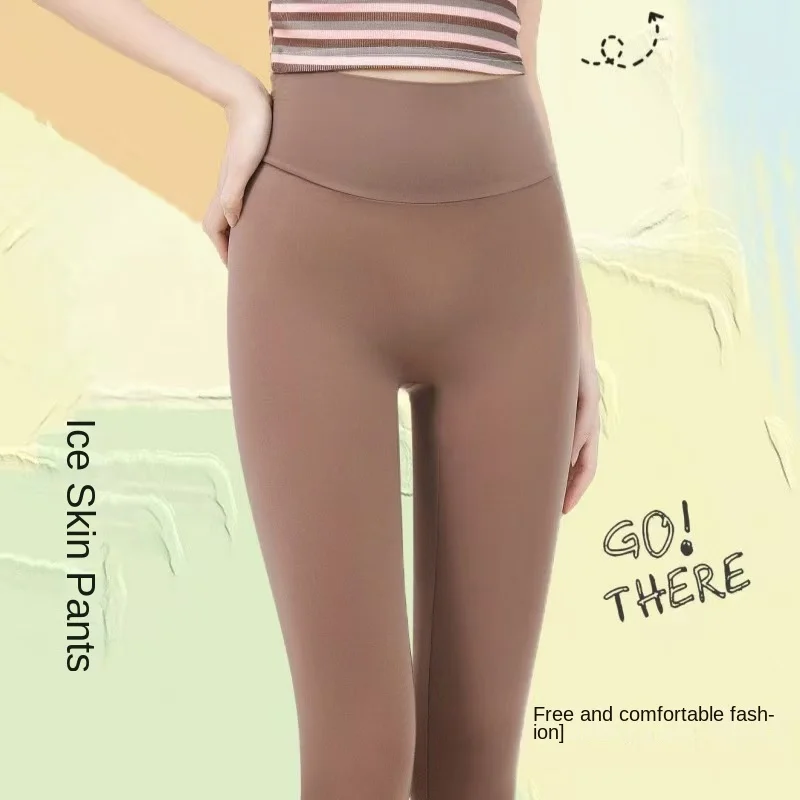 سروال القرش عالي الخصر رفيع للغاية للنساء للصيف للحماية من الشمس لباس خارجي للبطن متعاقد لرفع الورك سروال يوجا سفلي