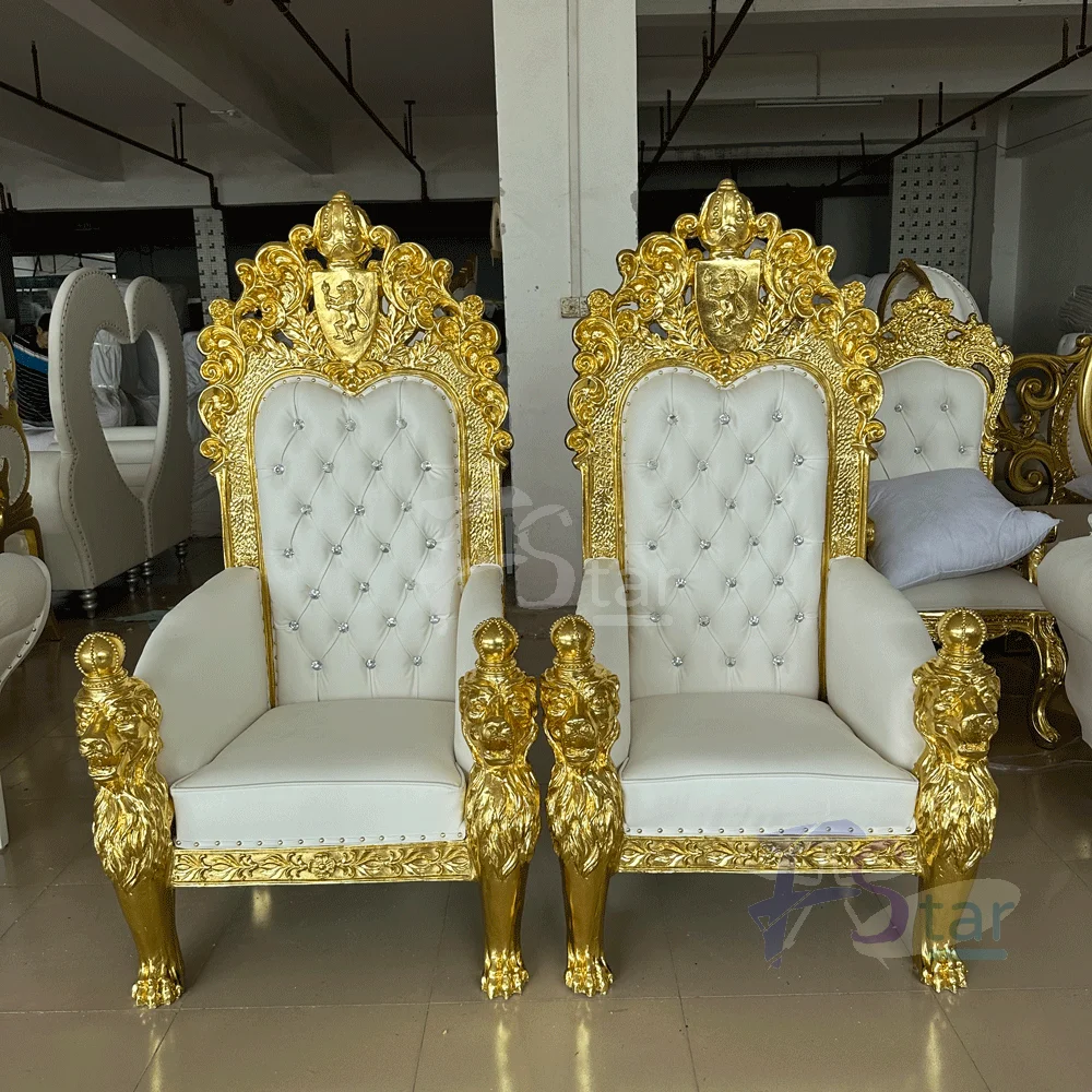 

2pcs Bride and Groom Wedding Sofa Royal Furniture King Throne Chair Cushions Sofa Chair Living Room Sofas for Indoor