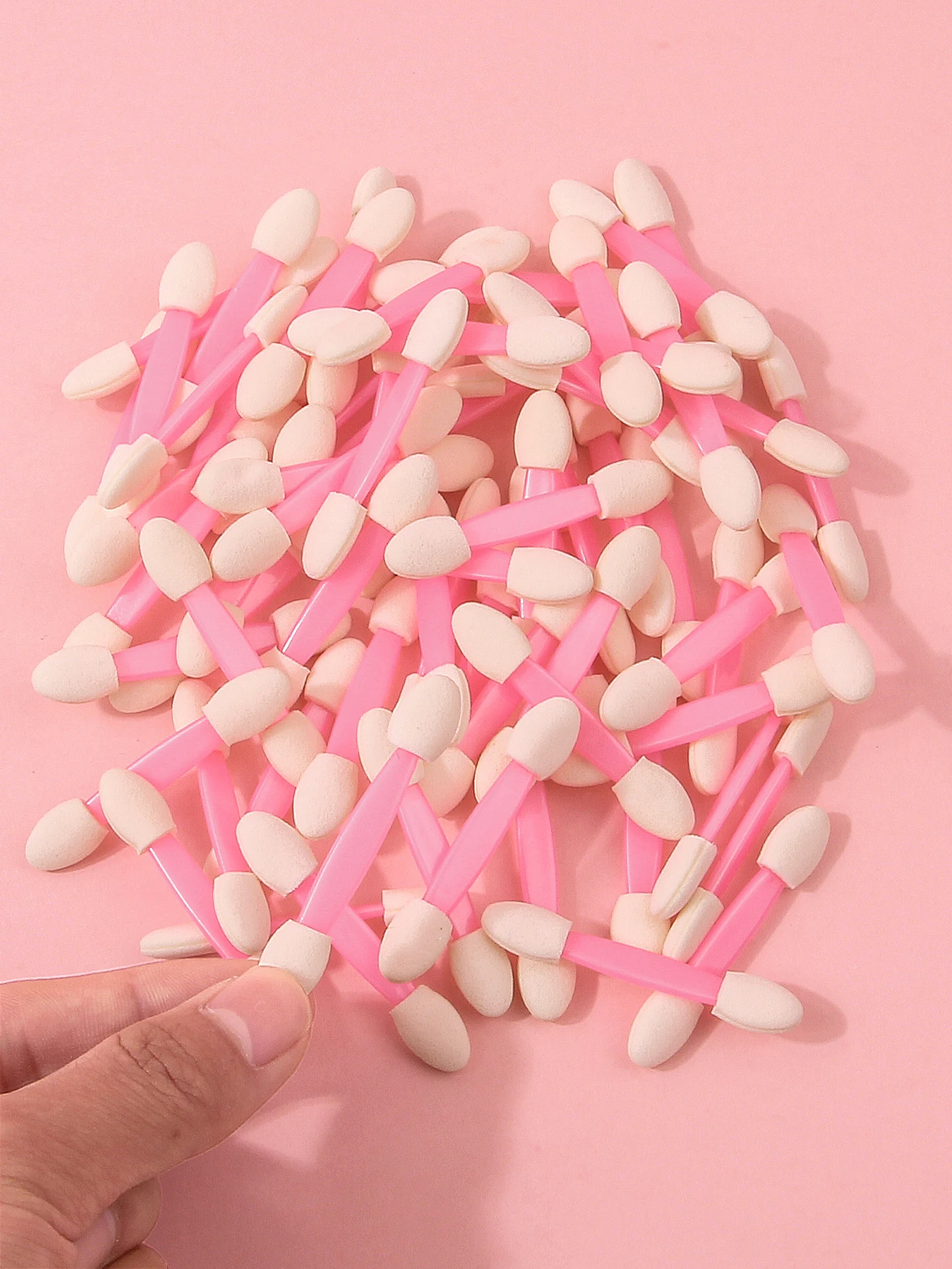 Dual-ended spons oogschaduwborstels 50 stuks, make-upapplicators voor beginners, nail art sponsborstels draagbaar cosmetisch gereedschap