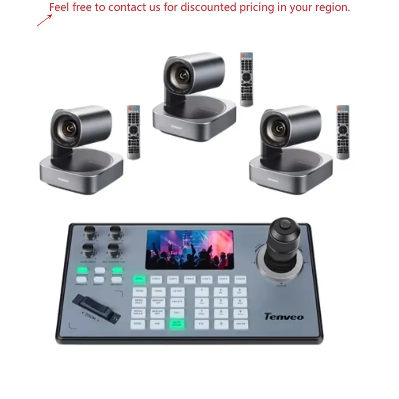 

Professional Conference Camera 10X Zoom Video Conferencing Camera And IP PoE NDI PTZ Camera Controller 4D Joystick Keyboard