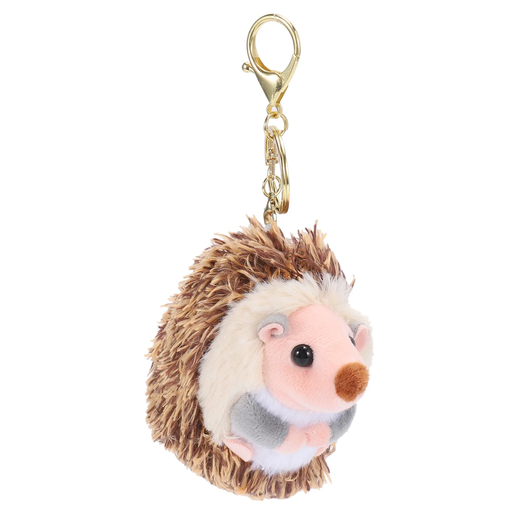 Simpatico portachiavi in peluche riccio Portachiavi con ciondolo per telefono cellulare Portachiavi con anello con pompon riccio Peluche Regali in pelliccia anime marrone