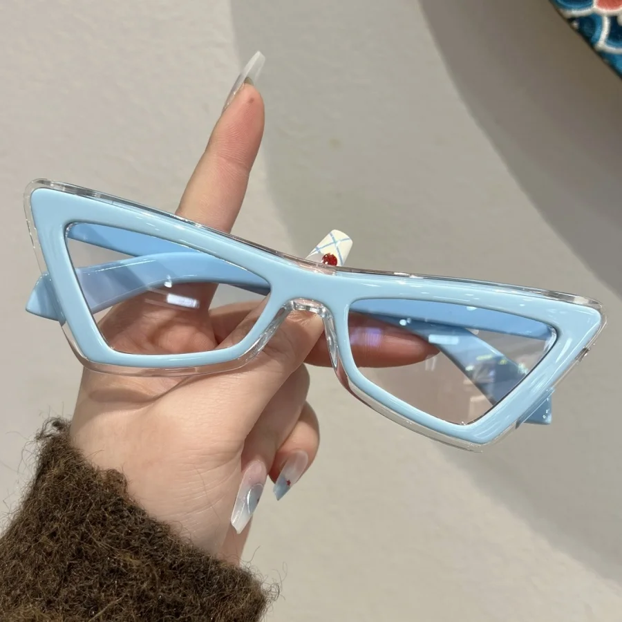 1Pc Unisex Glasses New Style Cool Triangle Cat Eye Y2K Music Festival Retro Trendy Holiday Gift Daily Outing Sports Cycling Sun