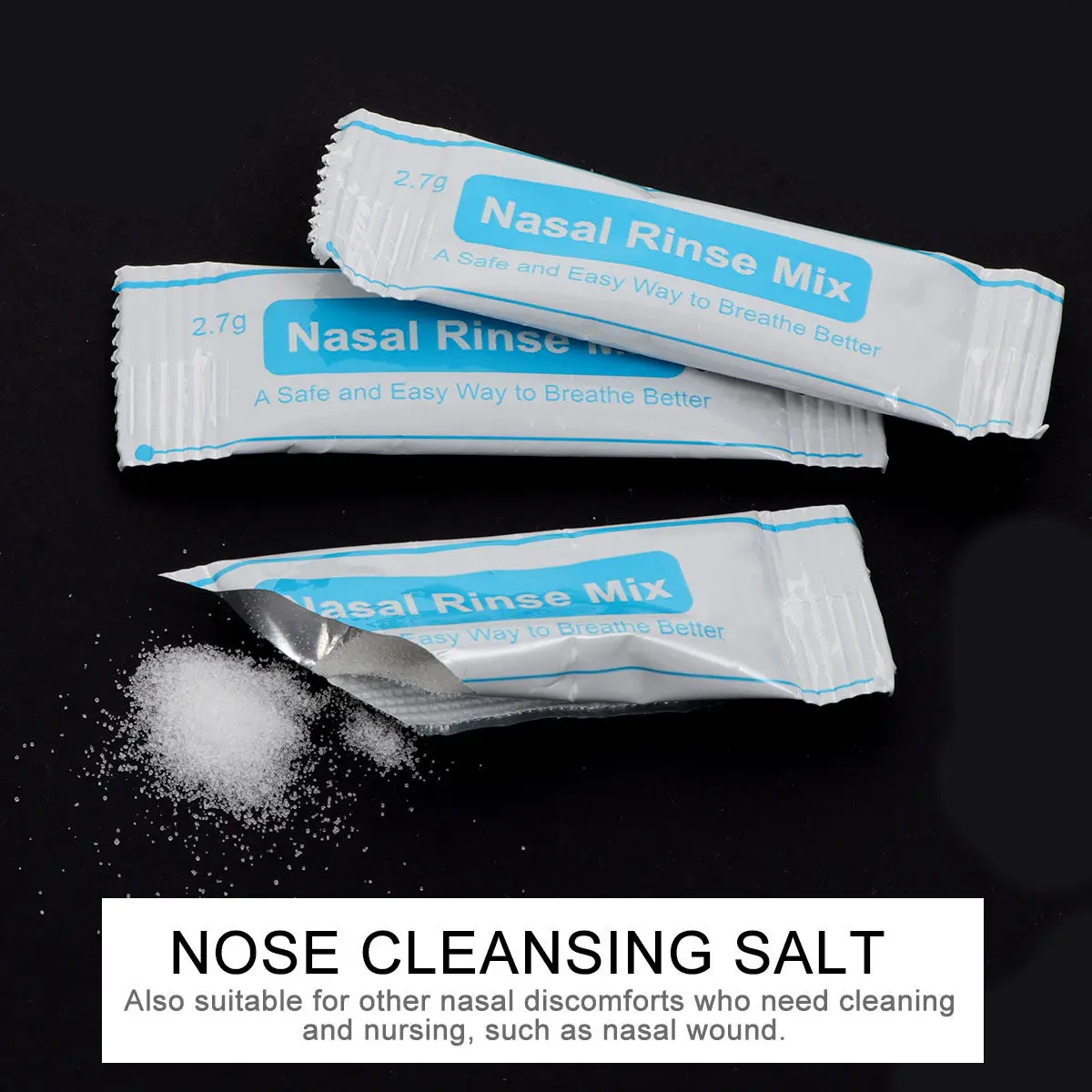 Paquete de 40 Sobres de Sal para Lavado Nasal, Fácil de Transportar, Mezcla de Sal para Enjuague Nasal para Adultos, Alivio del Malestar Nasal, para Trabajadores de Campo