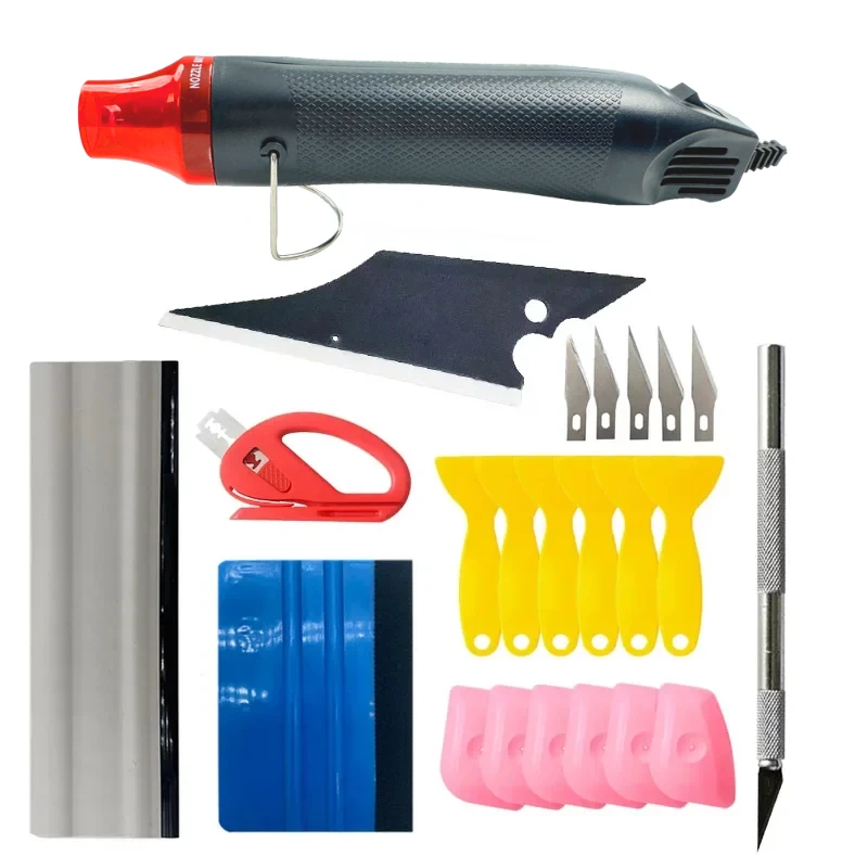 Hot Vinyl Film Tool Kit Tool Vinyl heatgun Scraper Suite Squeegee Set Micro Squeegee Smooth Tool For Car and Windows Film