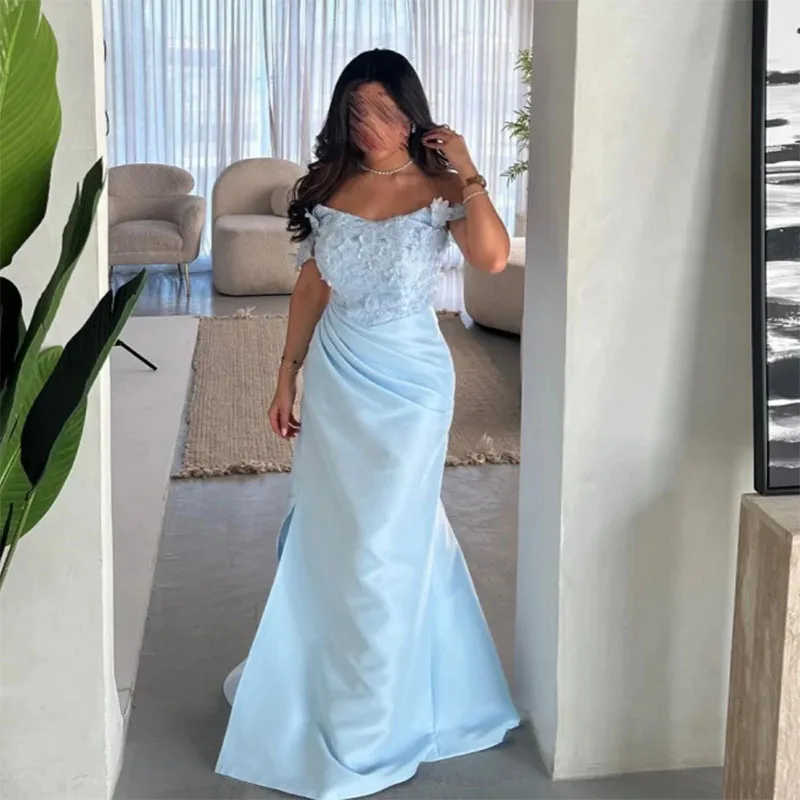 Exquisito vestido de noche de sirena con hombros descubiertos, longitud hasta el suelo, estilo moderno, vestidos de noche formales, vestido de fiesta de graduación personalizado