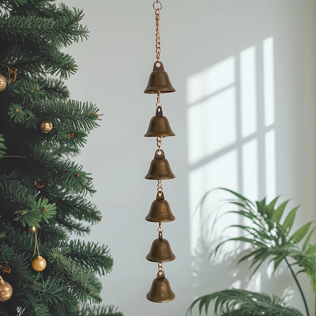 رنين الرياح الحديدي المصنوع يدويًا، جرس ريفي للحديقة والجدار. حرفي مصنوع، لا حاجة للكهرباء. ديكور خارجي مثالي! #6