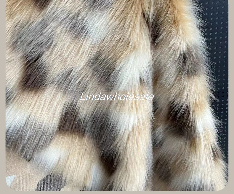 Brown coffee jacquard faux fur jacket fabric,four color jacquard faux fur fabric,