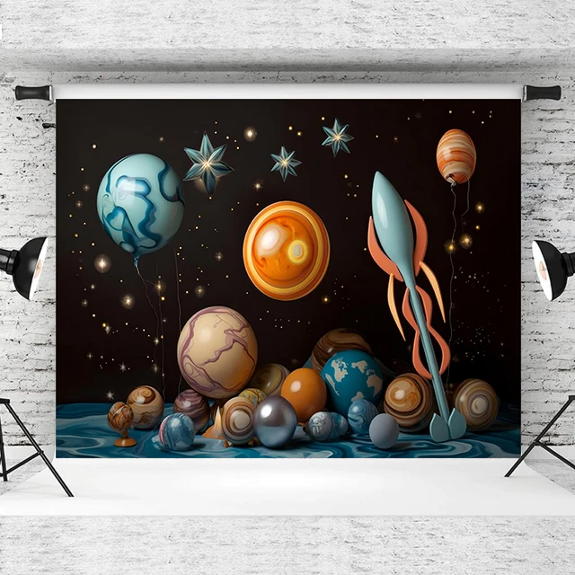 ZHISUXI Baby Birthday Party Backdrop Astronaut  Arch Universe Planet Newborn Birthday Decor Kids Portrait Photography Background