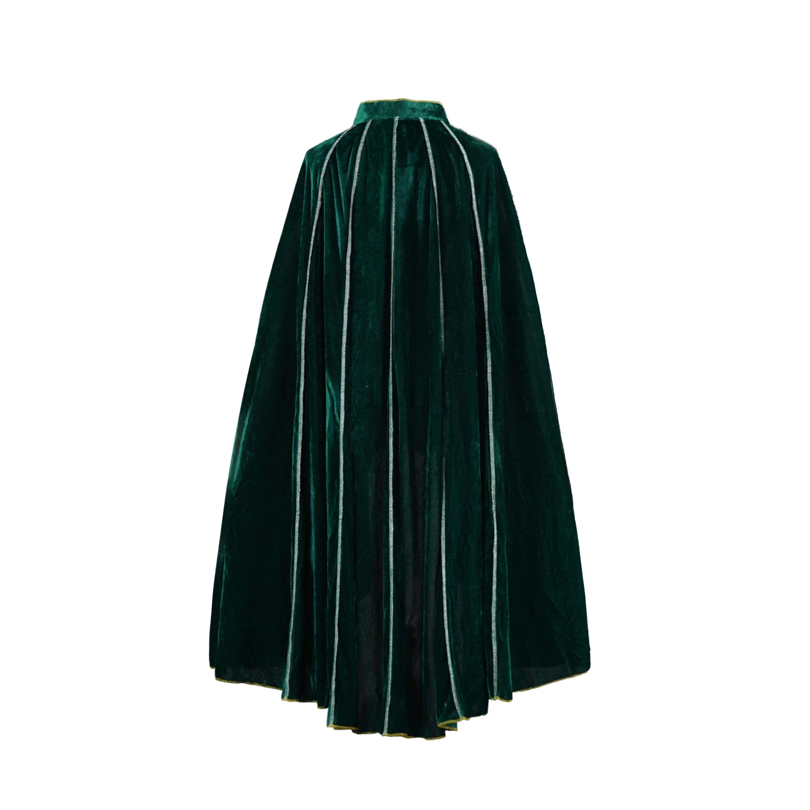 Medieval Suede Cloak Vintage Gold Trim Cape Halloween Cosplay Stage Performance Costume - view 5